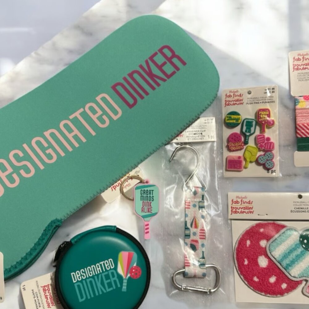 Pickleball Gift Set Aqua Green Designated Dinker Wine Bag - 7 pieces New